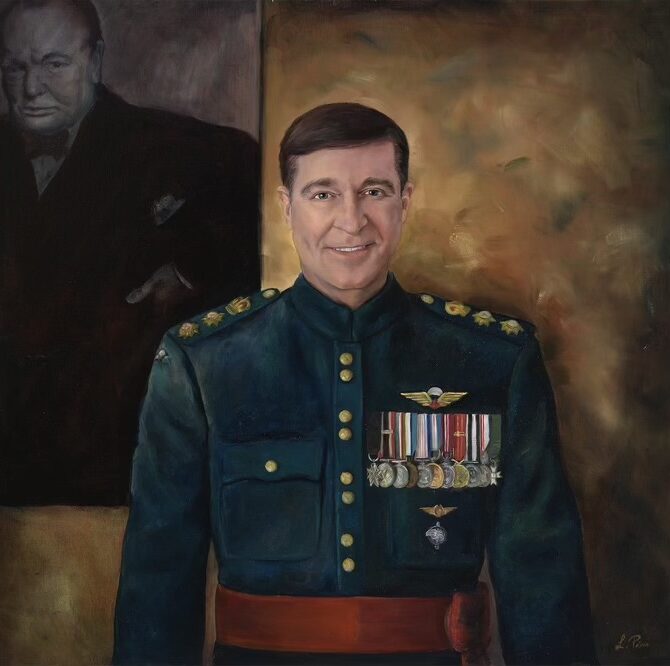 realistic portrait oil painting, Colonel, Ottawa Military, artist Lydia Pepin