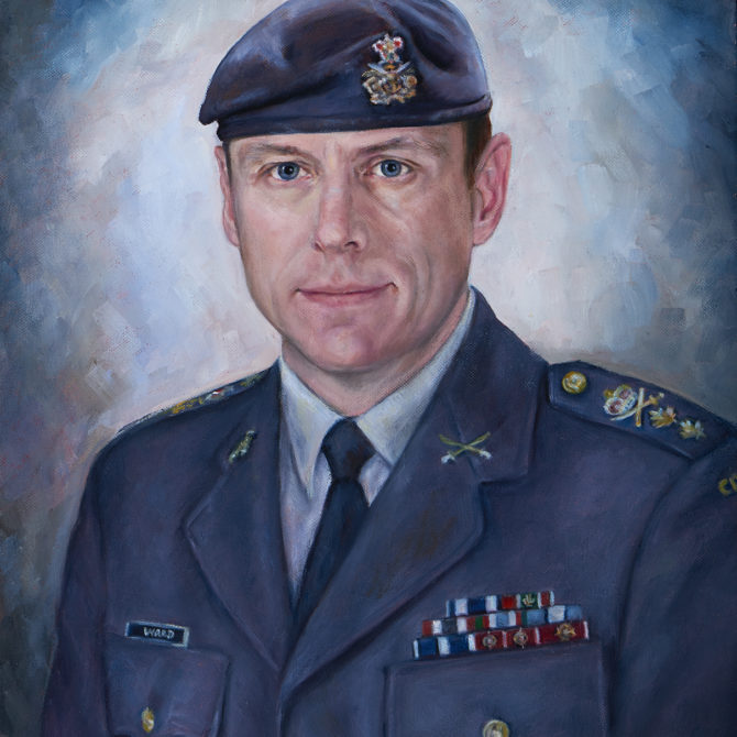 portrait painting, Major General, Canadian Corps, Military, artist Lydia Pepin