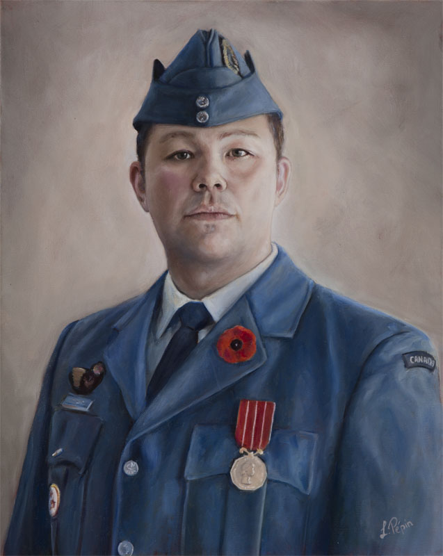 realistic portrait oil painting, Military, Major, RCAF, artist Lydia Pepin